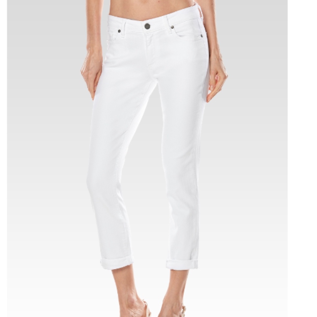 Paige Jeans Brigitte Boyfriend Cropped Skinny Jeans White